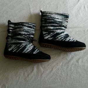 Cool Suedelike Boots with Woven Tops